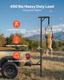 Truck Hitch Game Hoist, 400 lbs Load Capacity, Hunting Deer Hoist with 2-inch Receiver, 360-Degree Swivel Shaft  Adjustable Height, Includes Gambrel Winch for Skinning  Cleaning Game