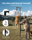 Truck Hitch Game Hoist, 400 lbs Load Capacity, Hunting Deer Hoist with 2-inch Receiver, 360-Degree Swivel Shaft  Adjustable Height, Includes Gambrel Winch for Skinning  Cleaning Game