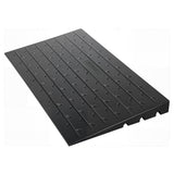 Rubber Threshold Ramp, 4\in Rise Threshold Ramp Doorway, 3 Channels Cord Cover Rubber Solid Threshold Ramp, Rubber Angled Entry Rated 2200 Lbs Load Capacity for Wheelchair and Scooter