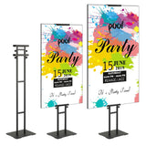 Poster Stand, Adjustable Height Up to 75in, Double-Sided Heavy Duty Pedestal Sign Holder, Floor Standing Sign Holder Banner Stand with Shock-absorbing Base for Display, for Board and Foam, Black