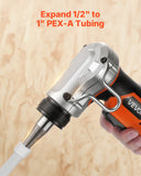 Cordless Tube Expander, 20V Max Electric Tubing Expansion Tool for 1/2in, 3/4in, 1in PEX-A Pipes, 22000RPM Pipe Expander with 3 Expanding Head, 2pcs 2AH Battery, Fast Charger  Carrying Case