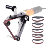 Belt Sander Adapter for Angle Grinder, Pipe or Tube Sanding Attachment with 5/8-11in Imperial Thread and 10PCS Sanding Belts, Belt Sander Attachment Pipe Polishing Adapter for Rust Removal