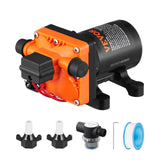 Water Diaphragm Pump, 12V DC, 3.5 GPM Flow, 55 PSI Rated Pressure (40-80 PSI Adjustable), 1/2in MNPT Self Priming Sprayer Pump with Pressure Switch for RV Camper Marine Boat Lawn, FCC Certified