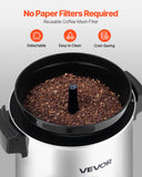 Commercial Coffee Urn, 40 Cup 203oz Hot Beverage Dispenser with Dripless Faucet, 1090W Quick-Brewing Coffee Maker, Automatic Temperature Control, for Catering, Party, Church  Restaurant