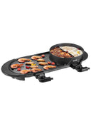 Hot Pot with Grill, 2200W 2-in-1 Electric Smokeless Grill and Hot Pot, Korean BBQ Shabu Shabu Hotpot with Separate Dual Temperature Control, Non-stick Pan, for 1-6 People Family Dinning