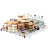 15.5inWx21inDx3.5inH Pull Out Cabinet Organizer, Heavy Duty Slide Out Pantry Shelves, Steel Roll Out Drawers, Sliding Drawer Storage for Home Under Sink, 17inWx22inDx7inH Install Size for Cabinet