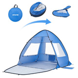 Beach Tent Sun Shelter for 2 Person, UPF 50+ Protection, Portable Sun Shade Canopy with Carrying Bag  Sand Pockets, Lightweight and Easy Setup Beach Umbrella for Camping Fishing Outdoor Picnic