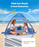 Beach Tent Sun Shelter for 2 Person, UPF 50+ Protection, Portable Sun Shade Canopy with Carrying Bag  Sand Pockets, Lightweight and Easy Setup Beach Umbrella for Camping Fishing Outdoor Picnic