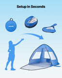 Beach Tent Sun Shelter for 2 Person, UPF 50+ Protection, Portable Sun Shade Canopy with Carrying Bag  Sand Pockets, Lightweight and Easy Setup Beach Umbrella for Camping Fishing Outdoor Picnic