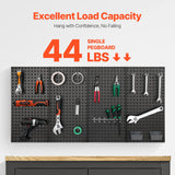 Metal Pegboard Panels, 24in x 12in Pegboard, 4 Panels, Heavy Duty Peg Board Wall Organizer with Accessories, for Living Room Garage Tool Storage Office Organization Craft Room Kitchen Home, Black