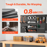 Metal Pegboard Panels, 24in x 12in Pegboard, 4 Panels, Heavy Duty Peg Board Wall Organizer with Accessories, for Living Room Garage Tool Storage Office Organization Craft Room Kitchen Home, Black