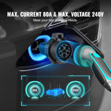J1772 to Tesla Charger Adapter, 80 Amp 240V AC, SAE J1772 EV Charging Adapter to Tesla Plug, with Storage Bag Anti-Drop Lock IP65 Material, Compatible with Tesla Model 3, Y, S, X