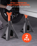 Jack Stands, 6 Ton (13,000 lbs) Capacity, 14.6-22.8 in Adjustable Height, Heavy Duty Steel Jack Auto Stands with Double Locking, for Lifting RV, Small Truck, Car, SUV, 1 Pair, Black and Orange
