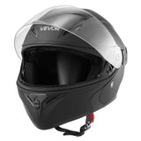 Motorcycle Helmet, Modular, Adult Motocross Dirt Bike Helmet with Large Clear Visor, Comfortable Motorbike Racing Street with Detachable Liner for Men  Women, DOT Approved, (Matte Black, L)
