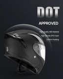 Motorcycle Helmet, Modular, Adult Motocross Dirt Bike Helmet with Large Clear Visor, Comfortable Motorbike Racing Street with Detachable Liner for Men  Women, DOT Approved, (Matte Black, L)