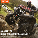 Electric Winch, 4000 lb Line Pull Capacity, 12V DC ATV/UTV Winch with ¦µ3/16 in x 39 ft 7 Strands Steel Cable Roller Fairlead Wireless  Wired Remote Control, IP55 Waterproof for Towing UTV ATV
