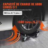 Wheel Dolly, 6000 lbs/2722 kg Car Moving Dolly, Wheel Dolly Car Tire Stake Set of 4 Piece, Heavy-duty Car Tire Dolly Cart Moving Cars, Trucks, Trailers, Motorcycles, and Boats