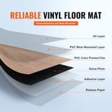 Self Adhesive Vinyl Floor Tiles 36 x 6 inch, 36 Tiles 2.5mm Thick Peel  Stick, Natural Wood Grain DIY Flooring for Kitchen, Dining Room, Bedrooms  Bathrooms, Easy for Home Decor