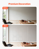 Wall Molding 3 Pack, Wainscoting Panels Kit, Lightweight Paintable Polystyrene, Easy to Install, Waterproof Accent Wall Trim for Interior D¨¦cor Living Room, Bedroom, White (24x54 + 24x24 in)