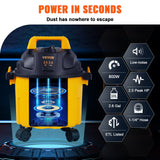Wet Dry Vac, 2.6 Gallon, 2.5 Peak HP, 3 in 1 Portable Shop Vacuum with Blowing Function, Attachments Storage, Perfect for Cleaning Floor, Upholstery, Gap, Car, Black/Yellow, ETL Listed