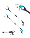 Grabber Reacher Tool, 2-Pack 34in Foldable Reacher Grabber Pickup Tool with 360 Rotating Wide Jaw and Dual-Sided Magnet, Lightweight Grabber Reacher Tool for Seniors, Trash Picker Upper Grabber
