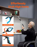 Grabber Reacher Tool, 2-Pack 34in Foldable Reacher Grabber Pickup Tool with 360 Rotating Wide Jaw and Dual-Sided Magnet, Lightweight Grabber Reacher Tool for Seniors, Trash Picker Upper Grabber