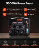 Voltage Converter Transformer, 5000W, Heavy Duty Step Up/Down Transformer, Convert from 110 Volt to 220 Volt and from 220 Volt to 110 Volt, with US Outlet EU Outlet 5V USB Port, CE Certified