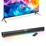 Sound Bar for Smart TV, 2.0 Channel, 32-Inch Compact Soundbar TV Speakers for Projector, Bluetooth AUX Connection, Remote Control, Easy Setup, 80W Surround Sound System for PC Home Theater Audio