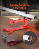 Portable Pipe Vise, Lightweight Aluminum Pipe Vise with 1/8in to 1-1/2in Clamping Capacity, Ideal for Onsite Plumbing Installation, Repair, and Maintenance