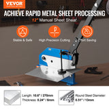 12in Manual Hand Plate Shear for Metal Sheet Processing, HS-12 Benchtop Cutter with Q235 Material, for Crafts Thick Steel Crafting, Heavy Duty Roll Press Machine for Builders, DIY Enthusiasts