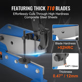 12in Manual Hand Plate Shear for Metal Sheet Processing, HS-12 Benchtop Cutter with Q235 Material, for Crafts Thick Steel Crafting, Heavy Duty Roll Press Machine for Builders, DIY Enthusiasts