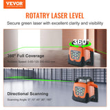 Laser Level, 2000ft, 360 Degree Self Leveling Green Cross Line Laser, 5 Rotation Speeds  4 Scanning Angles Adjustment, IP66 Waterproof Remote Control Manual Self-leveling Mode, Battery Included