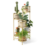 6-Tier Metal Plant Stand with Folding Rotatable Frame for Balcony Garden