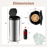 8 Gal Automatic Trash Can with Stainless Steel Frame Touchless Waste Bin