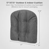 4 Pack 17.5 x 17 Inch U-Shaped Chair Pads with Polyester Cover-Grey