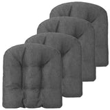4 Pack 17.5 x 17 Inch U-Shaped Chair Pads with Polyester Cover-Grey