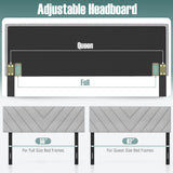 Linen Upholstered Headboard for Full and Queen Size Bed Frames