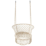 Hanging Hammock Chair with 330 Pounds Capacity and Cotton Rope Handwoven Tassels Design