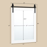 30 x 22 Inch Wall Mount Mirror with Wood Frame