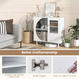 Kitchen Sideboard with Glasses Holder for Living Room Dining Room-White