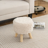 26 Inch Set of 4 Counter Height Backless Barstools with Wood Seats