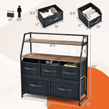 5 Drawers Storage Dresser with Fabric Bin