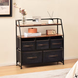 5 Drawers Storage Dresser with Fabric Bin
