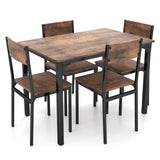 5 Piece Dining Table Set Industrial Style Kitchen Table and Chairs