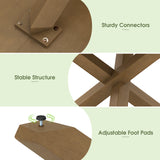 47 Inches Round Dining Table with Solid Acacia Wood Legs