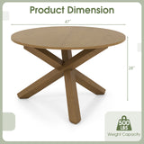 47 Inches Round Dining Table with Solid Acacia Wood Legs