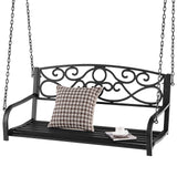 INOLAIT Outdoor 2-Person Metal Porch Swing Chair with Chains