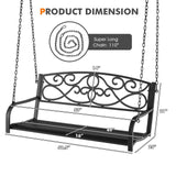 INOLAIT Outdoor 2-Person Metal Porch Swing Chair with Chains