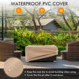 32 x 20 Inch Propane Rattan Fire Pit Table Set with Side Table Tank and Cover