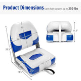 Set of 2 Folding Low Back Fishing Boat Seat with Stainless Steel Screws